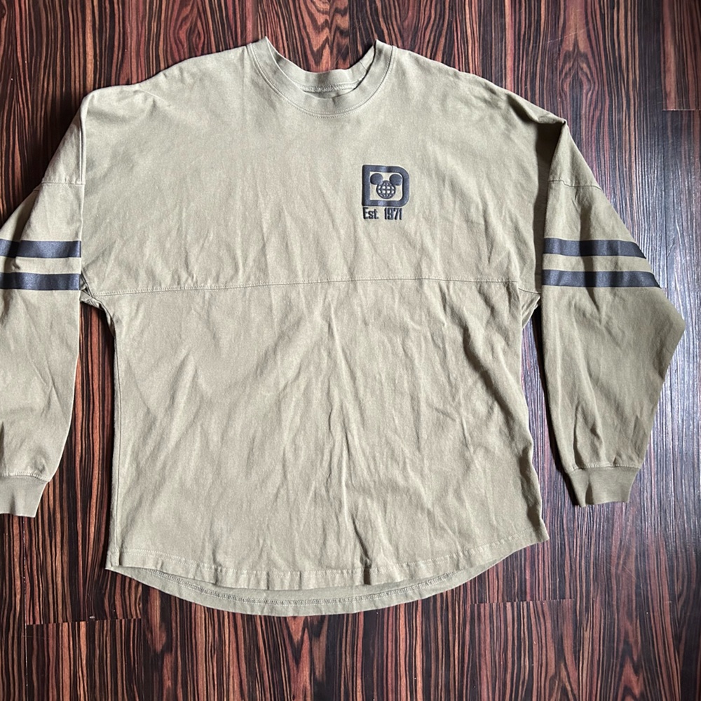 Disney Parks Disneyland Resort Spirit Jersey Shirt Olive Green Tee Large